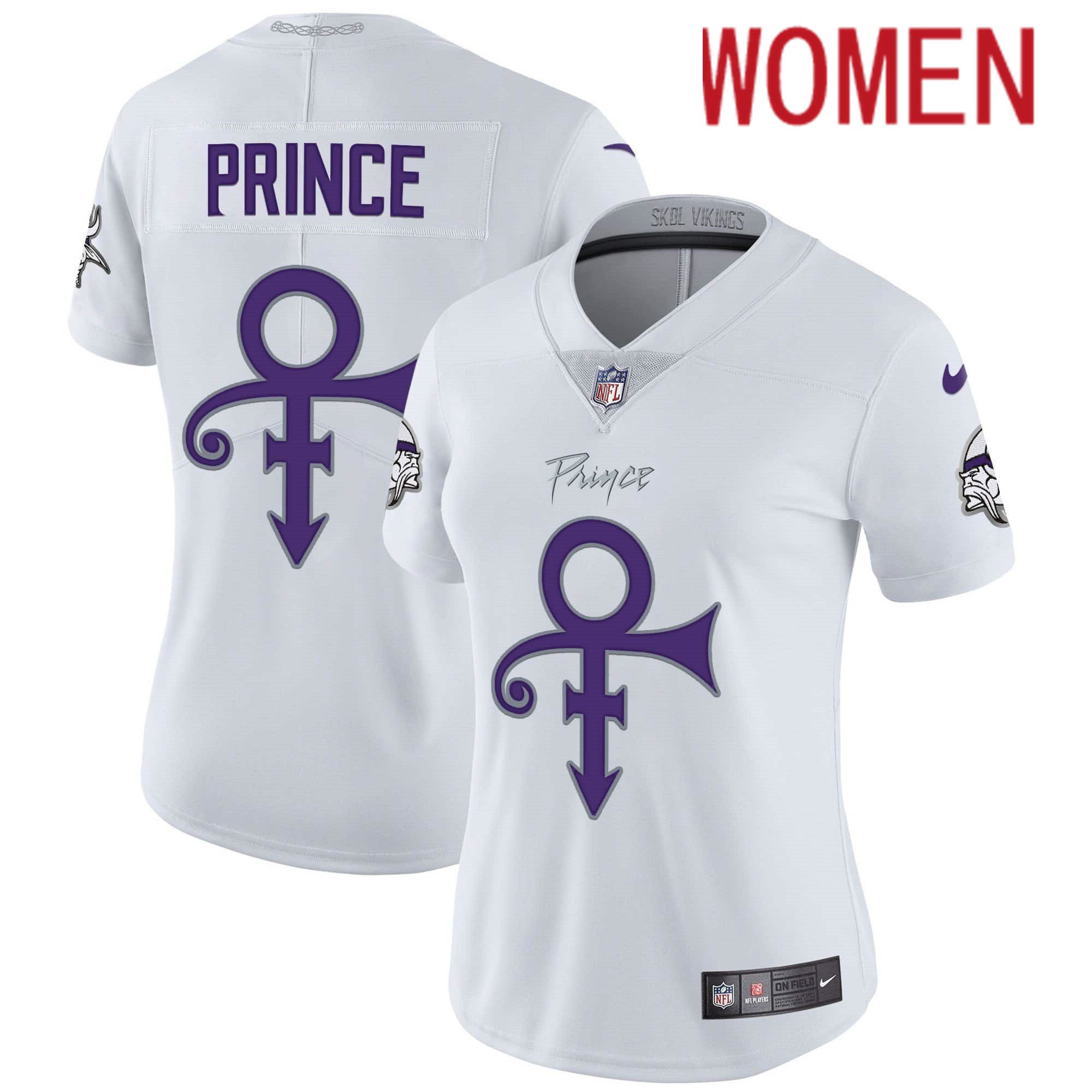 Women Minnesota Vikings Blank White 2024 Nike Prince Vapor Limited NFL Jersey->customized nfl jersey->Custom Jersey